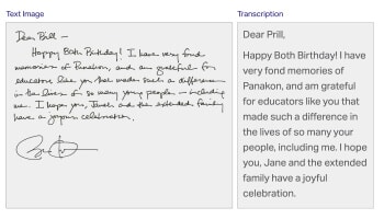 Text transcription