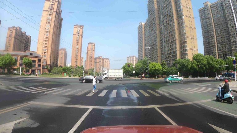 Sunny day crossroads dash cam video dataset